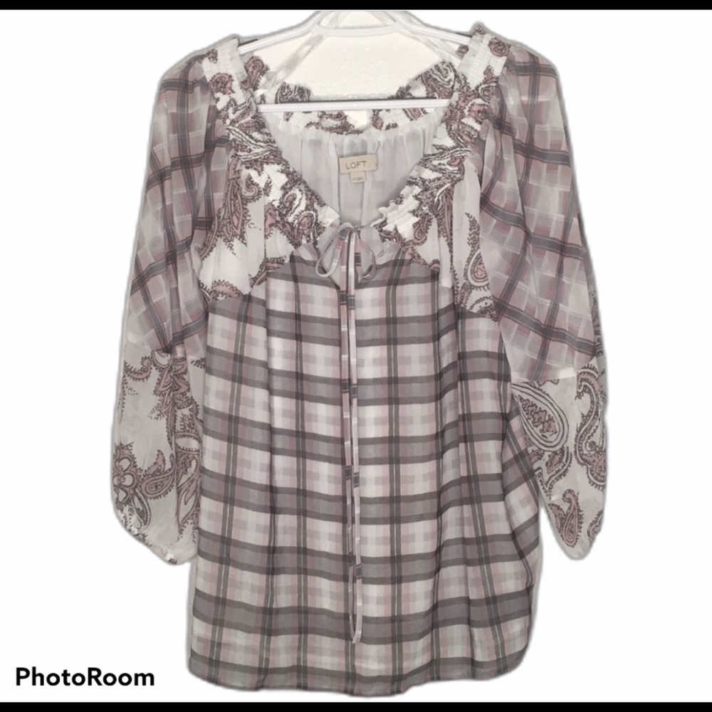 Loft Patchwork Patterned Blouse - Picture 4 of 8